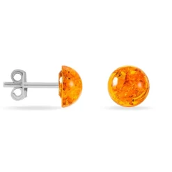 Boucles D'oreilles Puces Argent Blanc Brunhilld Ambre|Marc Orian Outlet