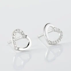 Boucles D'oreilles Puces Argent Blanc Saverio Oxydes De Zirconium|Marc Orian Hot