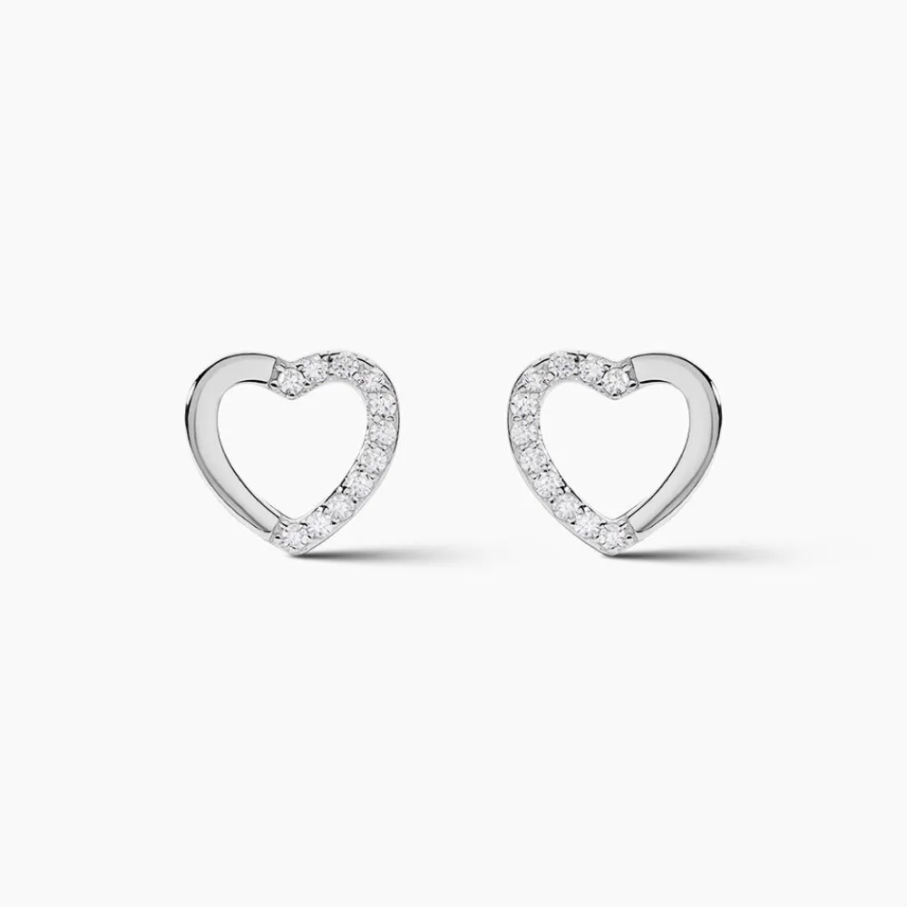 Boucles D'oreilles Puces Argent Blanc Saverio Oxydes De Zirconium|Marc Orian Hot