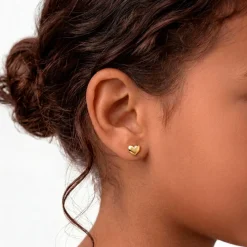 Boucles D'oreilles Puces Aricia Coeur Or Jaune|Marc Orian Hot