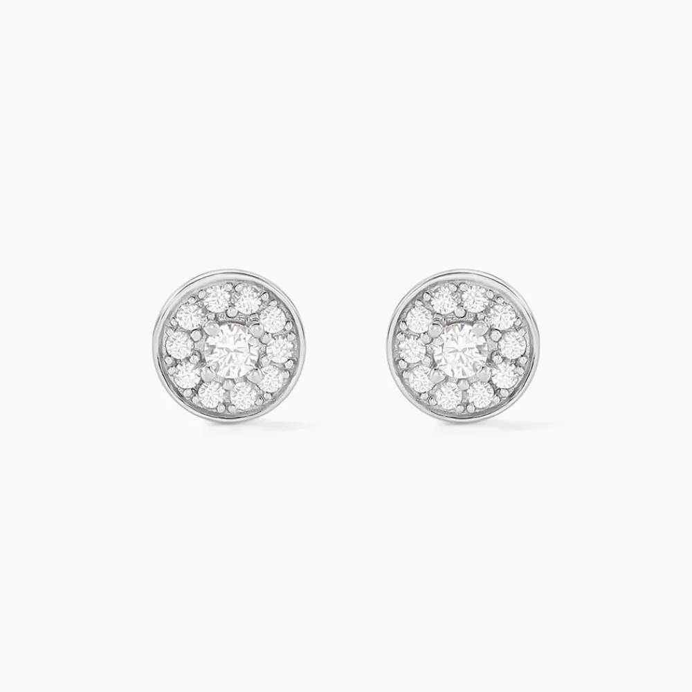 Boucles D'oreilles Puces Auxana De Zirconium|Marc Orian New