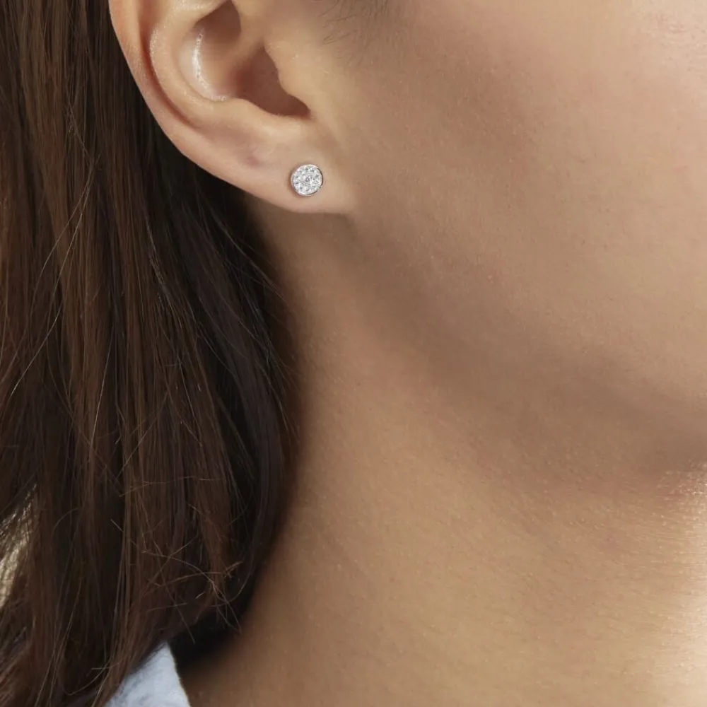 Boucles D'oreilles Puces Auxana De Zirconium|Marc Orian New