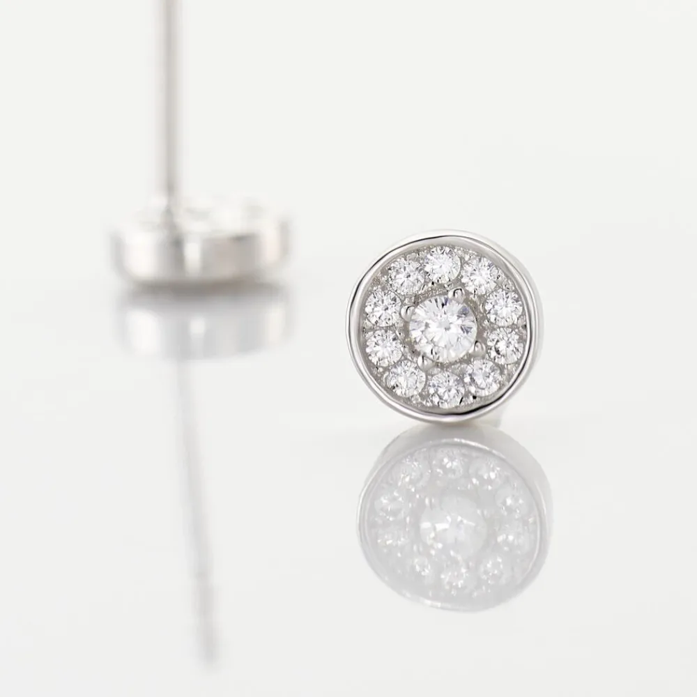 Boucles D'oreilles Puces Auxana De Zirconium|Marc Orian New