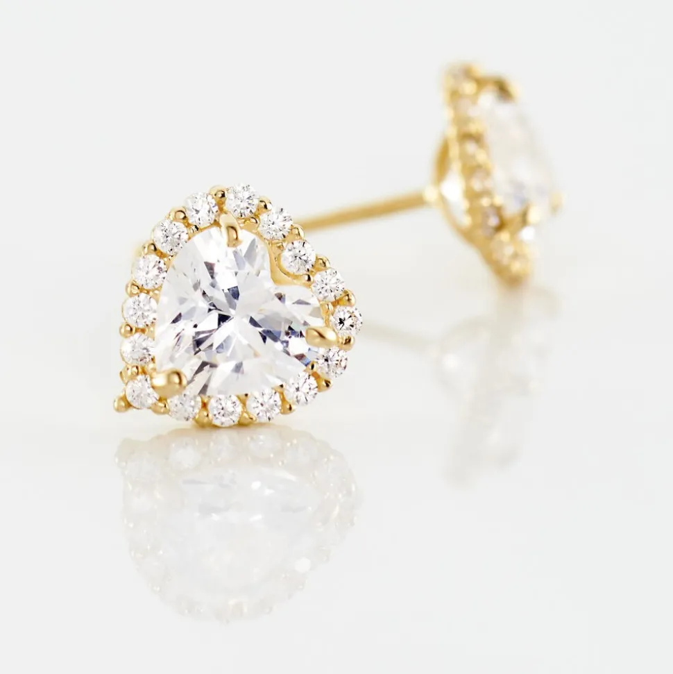 Boucles D'oreilles Puces Aymane Or Jaune Oxyde De Zirconium