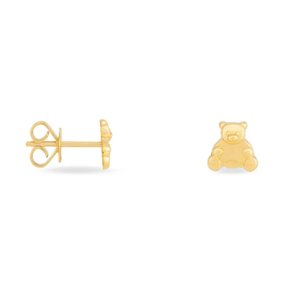 Boucles D'oreilles Puces Baptista Ours Or Jaune|Marc Orian Online