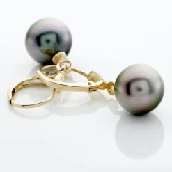 Boucles D'oreilles Puces Baroque Dormeuse Or Jaune Perle De Tahiti|Marc Orian New
