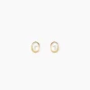 Boucles D'oreilles Puces Bastina Or Jaune Perle De Culture
