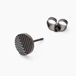 Boucles D'oreilles Puces Black Love Acier Blanc|Marc Orian Discount