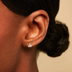 Boucles D'Oreilles Puces Bohumir Or Jaune Oxyde De Zirconium|Marc Orian