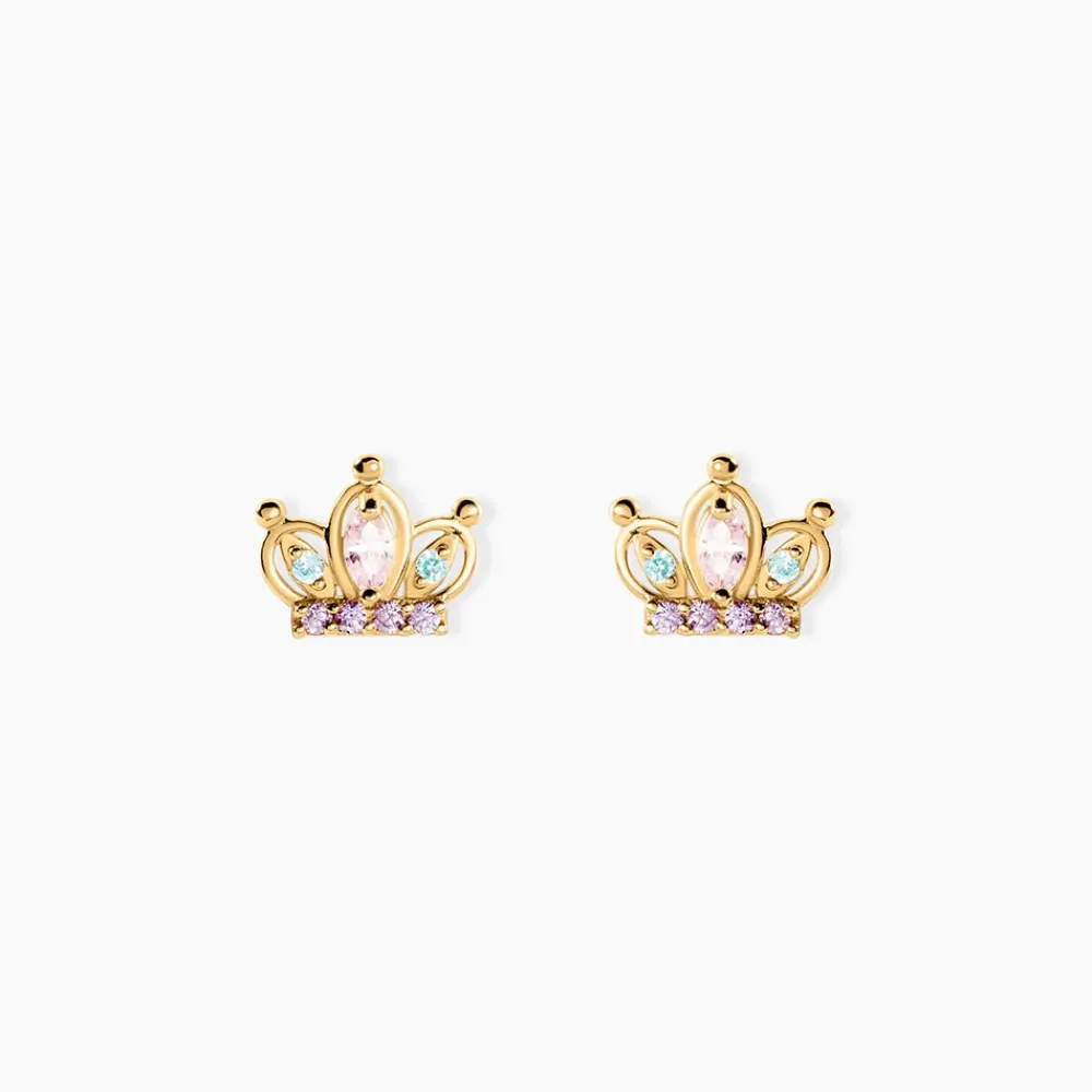 Boucles D'Oreilles Puces Bohumir Or Jaune Oxyde De Zirconium|Marc Orian