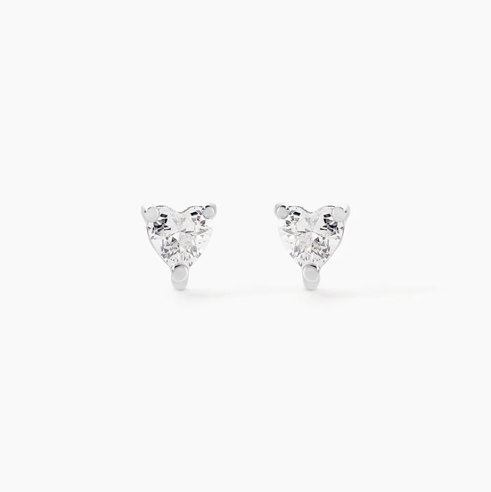 Boucles D'oreilles Puces Breana Argent Blanc Oxyde De Zirconium