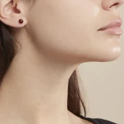 Boucles D'oreilles Puces Brunhild Argent Blanc Ambre|Marc Orian Hot