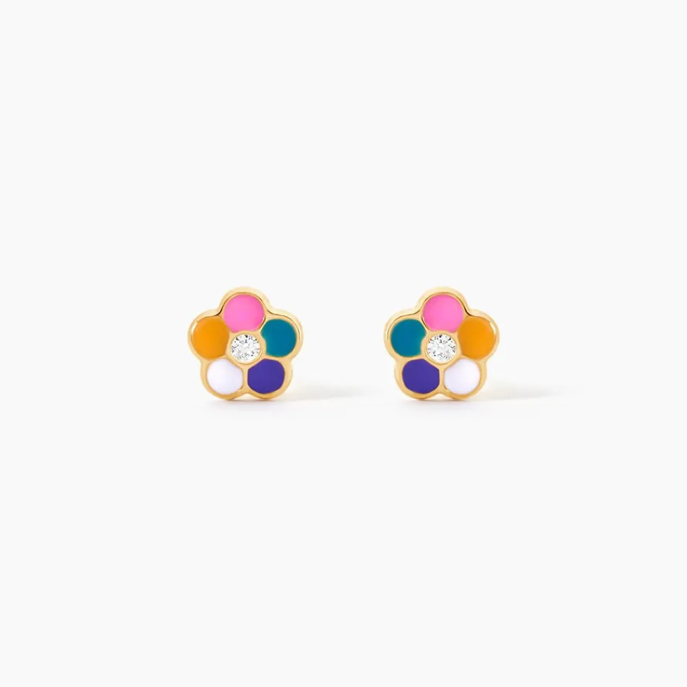 Boucles D'Oreilles Puces Caly Or Jaune Oxyde De Zirconium|Marc Orian Hot