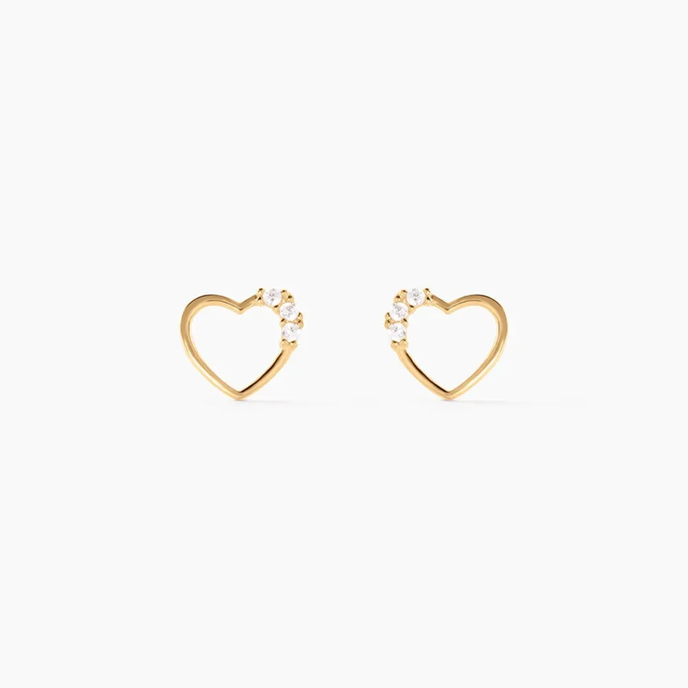 Boucles D'oreilles Puces Camomille Or Jaune Oxyde De Zirconium|Marc Orian Best