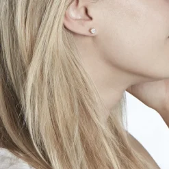 Boucles D'oreilles Puces Charlene Or Jaune Diamant Synthetique|Marc Orian New