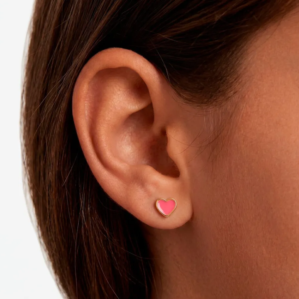 Boucles D'oreilles Puces Coeurs Or Jaune|Marc Orian