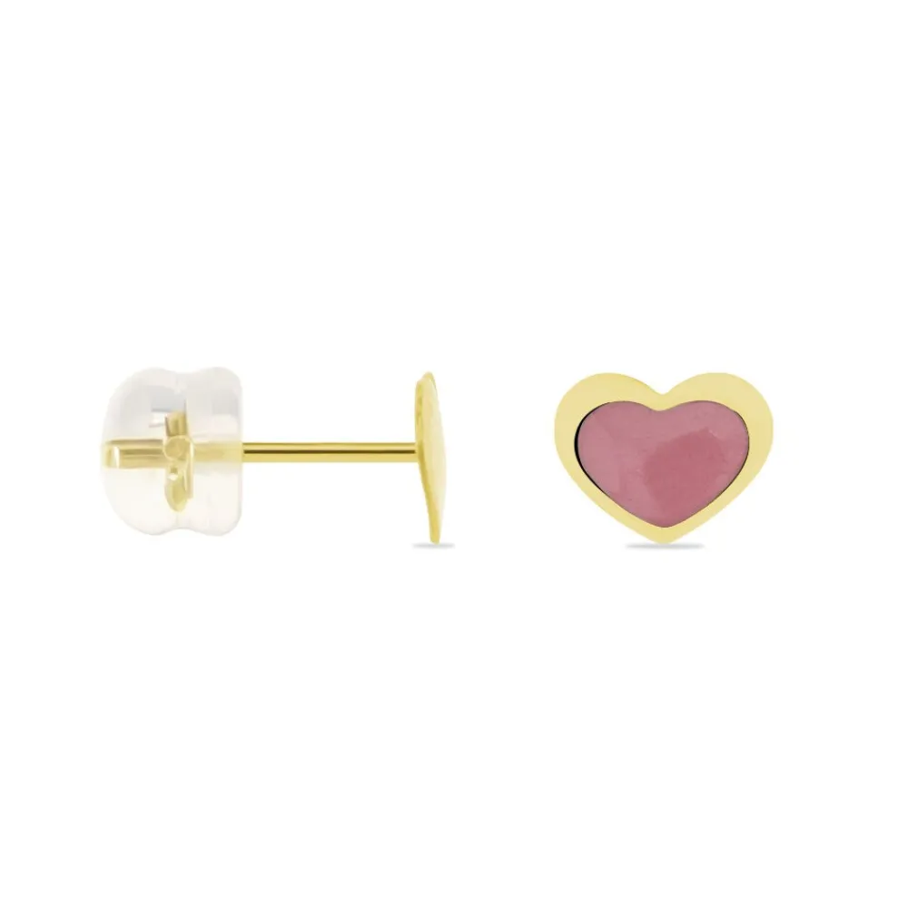 Boucles D'oreilles Puces Coeurs Or Jaune|Marc Orian