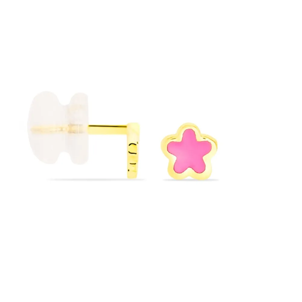Boucles D'oreilles Puces Damia Fleur Or Jaune Nacre|Marc Orian Hot
