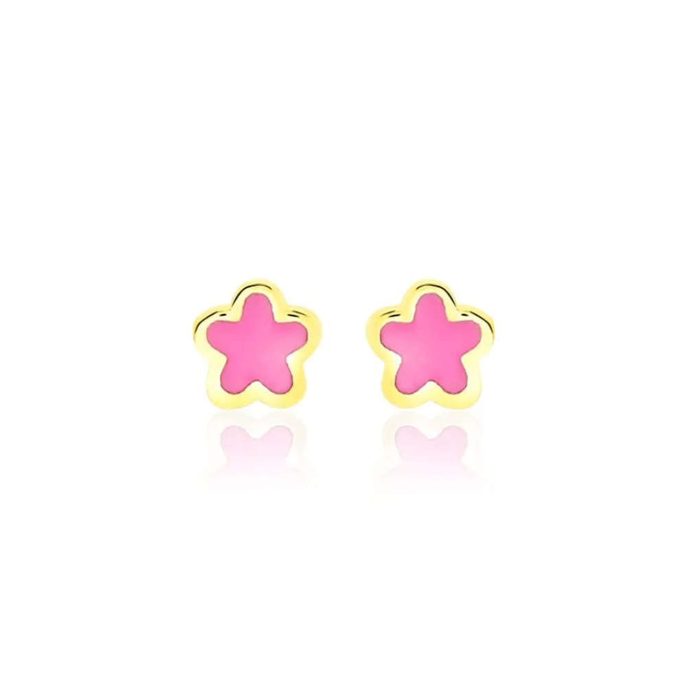 Boucles D'oreilles Puces Damia Fleur Or Jaune Nacre|Marc Orian Hot