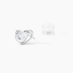 Boucles D'oreilles Puces Daria Coeur Plein De Zirconium|Marc Orian Outlet