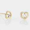 Boucles D'oreilles Puces Dolly Or Jaune Oxyde De Zirconium
