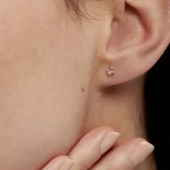 Boucles D'oreilles Puces Doreen Carre Or Jaune Oxyde De Zirconium