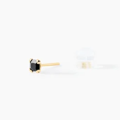 Boucles D'oreilles Puces Doreen Carre Or Jaune Oxyde De Zirconium|Marc Orian Online