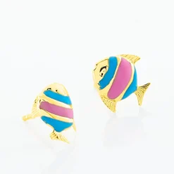 Boucles D'oreilles Puces Dorya Poisson Or Jaune|Marc Orian New