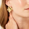 Boucles D'Oreilles Puces Ecorsia Acier Jaune|Marc Orian Hot