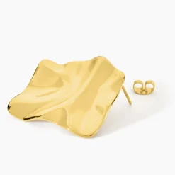 Boucles D'Oreilles Puces Ecorsia Acier Jaune|Marc Orian Hot