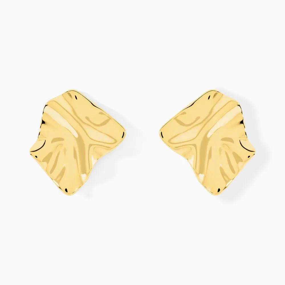 Boucles D'Oreilles Puces Ecorsia Acier Jaune|Marc Orian Hot