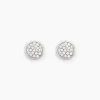 Boucles D'oreilles Puces Edmee Or Blanc Strass