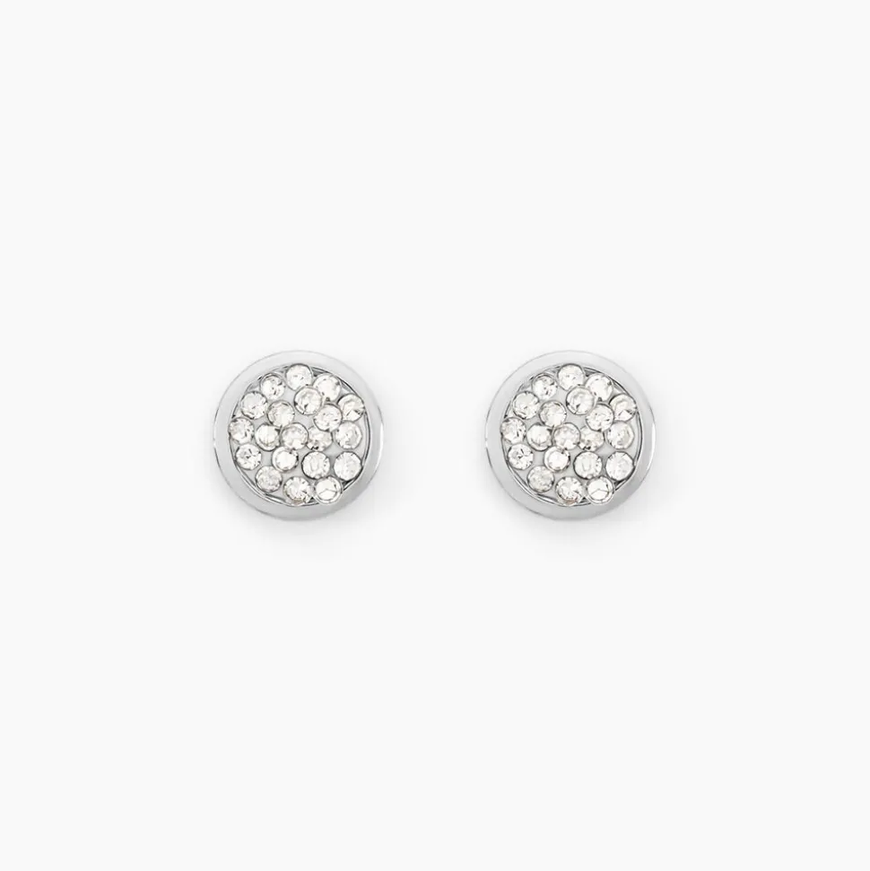 Boucles D'oreilles Puces Edmee Or Blanc Strass