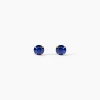 Boucles D'oreilles Puces Elea Serti Griffe Or Jaune Saphir