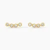 Boucles D'oreilles Puces Eva Acier Jaune Cristal