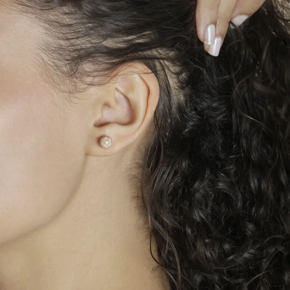 Boucles D'oreilles Puces Fidelia Boule Sablee|Marc Orian Online