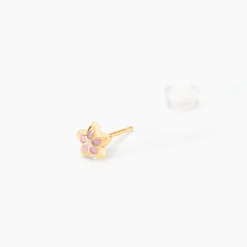 Boucles D'oreilles Puces Fleur Email Or Jaune|Marc Orian Outlet