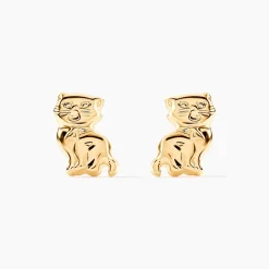 Boucles D'oreilles Puces Florenta Chat Or Jaune|Marc Orian Discount