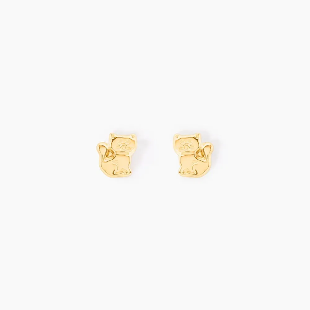 Boucles D'oreilles Puces Florenta Chat Or Jaune|Marc Orian Outlet