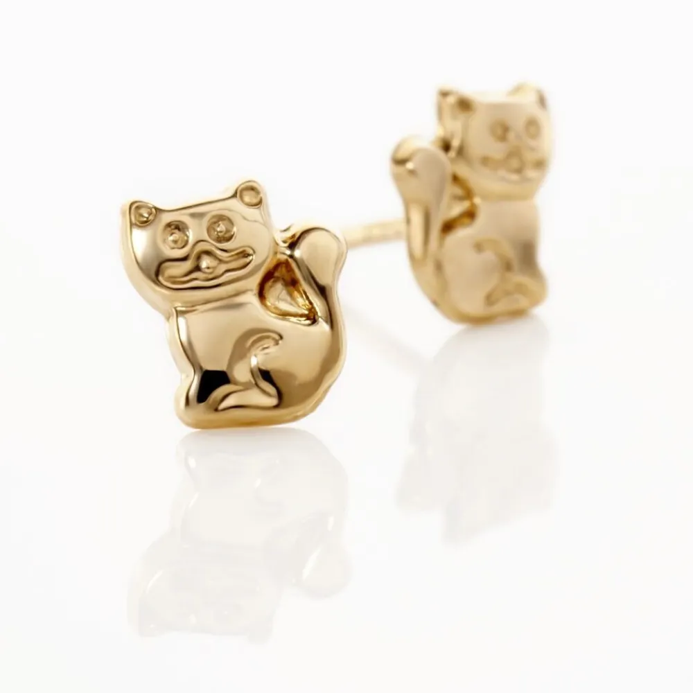 Boucles D'oreilles Puces Florenta Chat Or Jaune|Marc Orian Outlet