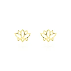 Boucles D'oreilles Puces Franny Fleur De Lotus Or Jaune
