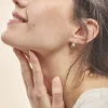 Boucles D'oreilles Puces Gatiene Or Blanc Perle De Culture Et Diamant|Marc Orian Best