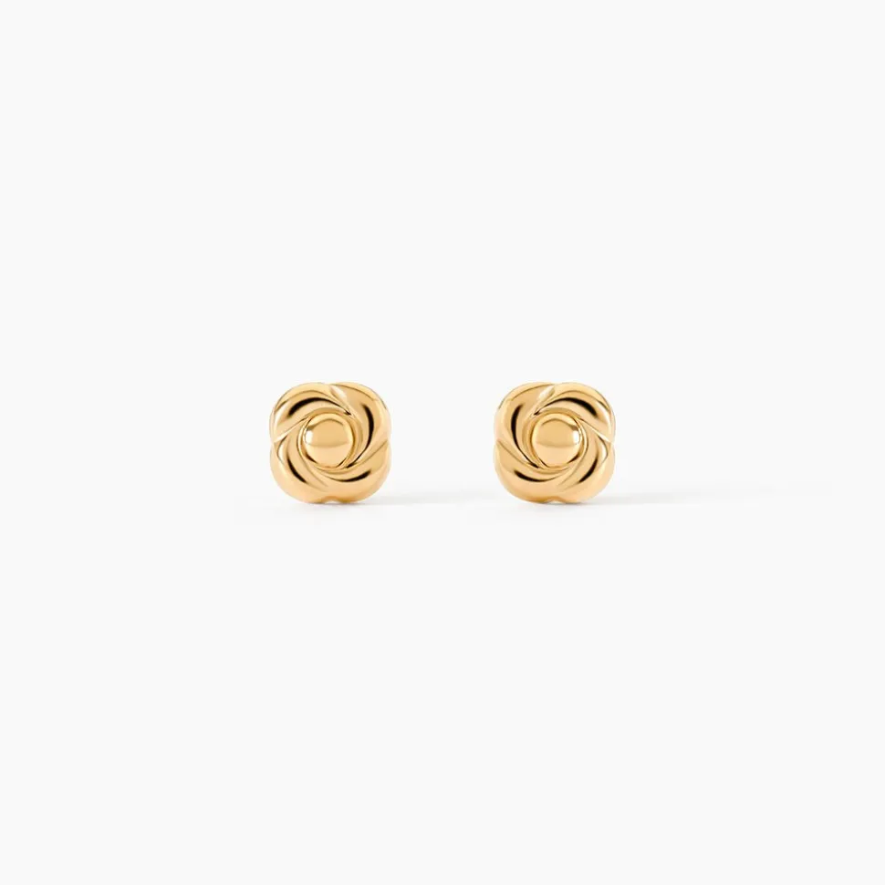 Boucles D'oreilles Puces Gennaro Fleur Or Jaune