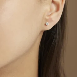 Boucles D'oreilles Puces 4 Griffes Or Jaune Diamant Synthetique|Marc Orian Discount
