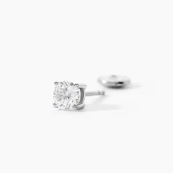 Boucles D'oreilles Puces 4 Griffes Or Blanc Diamant Synthetique|Marc Orian Sale