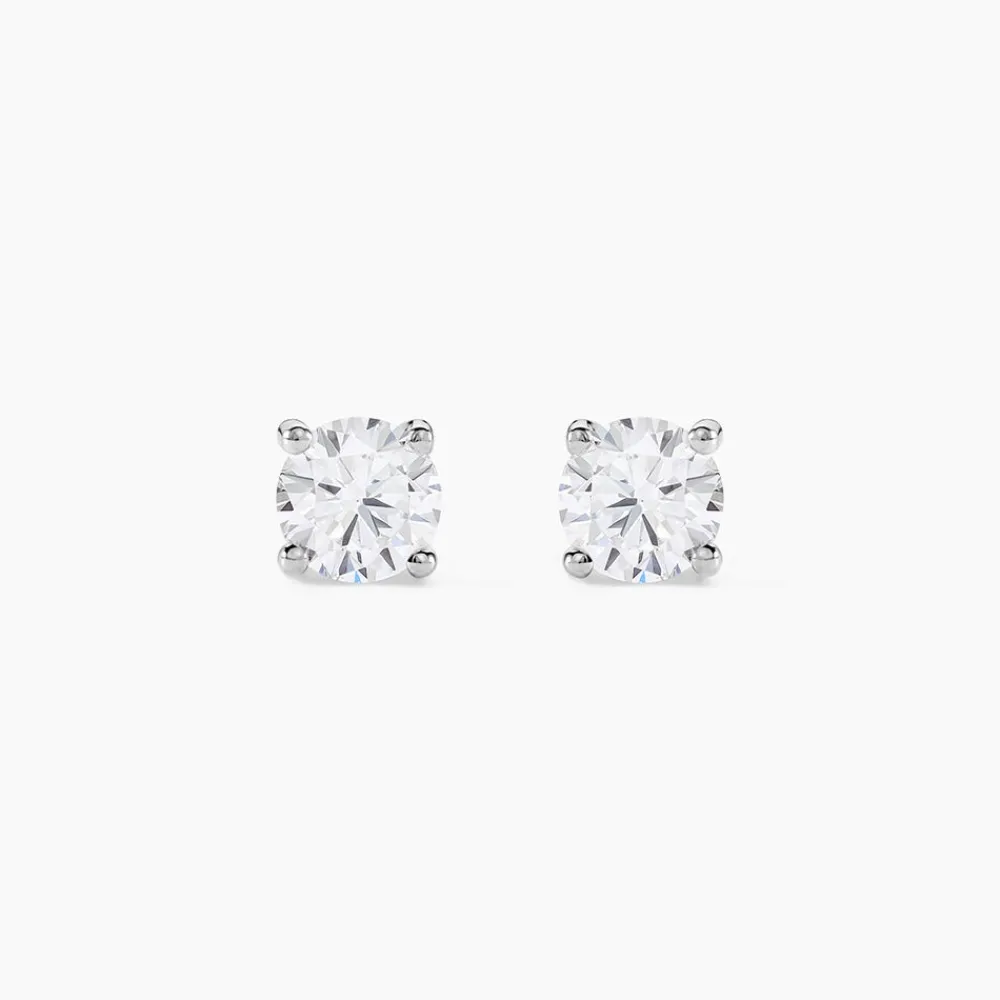 Boucles D'oreilles Puces 4 Griffes Or Blanc Diamant Synthetique|Marc Orian Sale