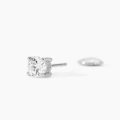 Boucles D'oreilles Puces 4 Griffes Or Blanc Diamant Synthetique|Marc Orian Sale