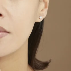 Boucles D'oreilles Puces 4 Griffes Or Blanc Diamant Synthetique|Marc Orian Sale