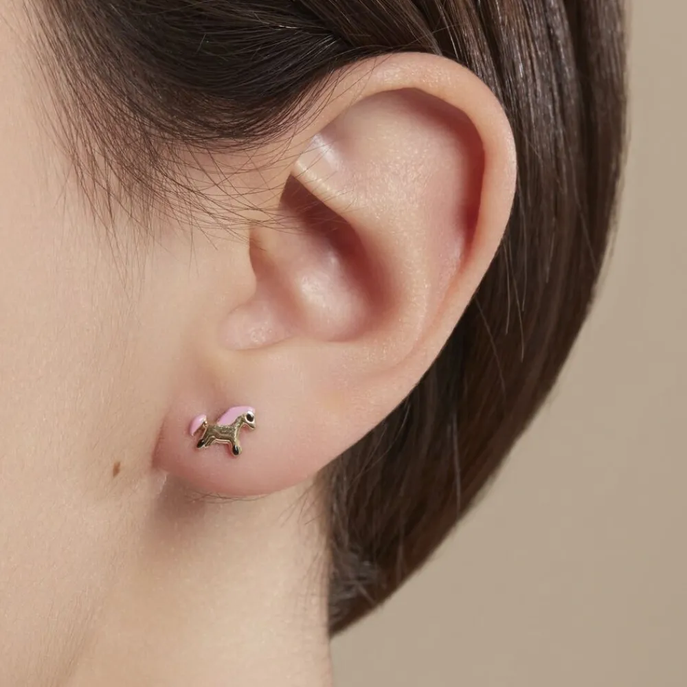 Boucles D'oreilles Puces Heldea Cheval Or Jaune|Marc Orian Clearance
