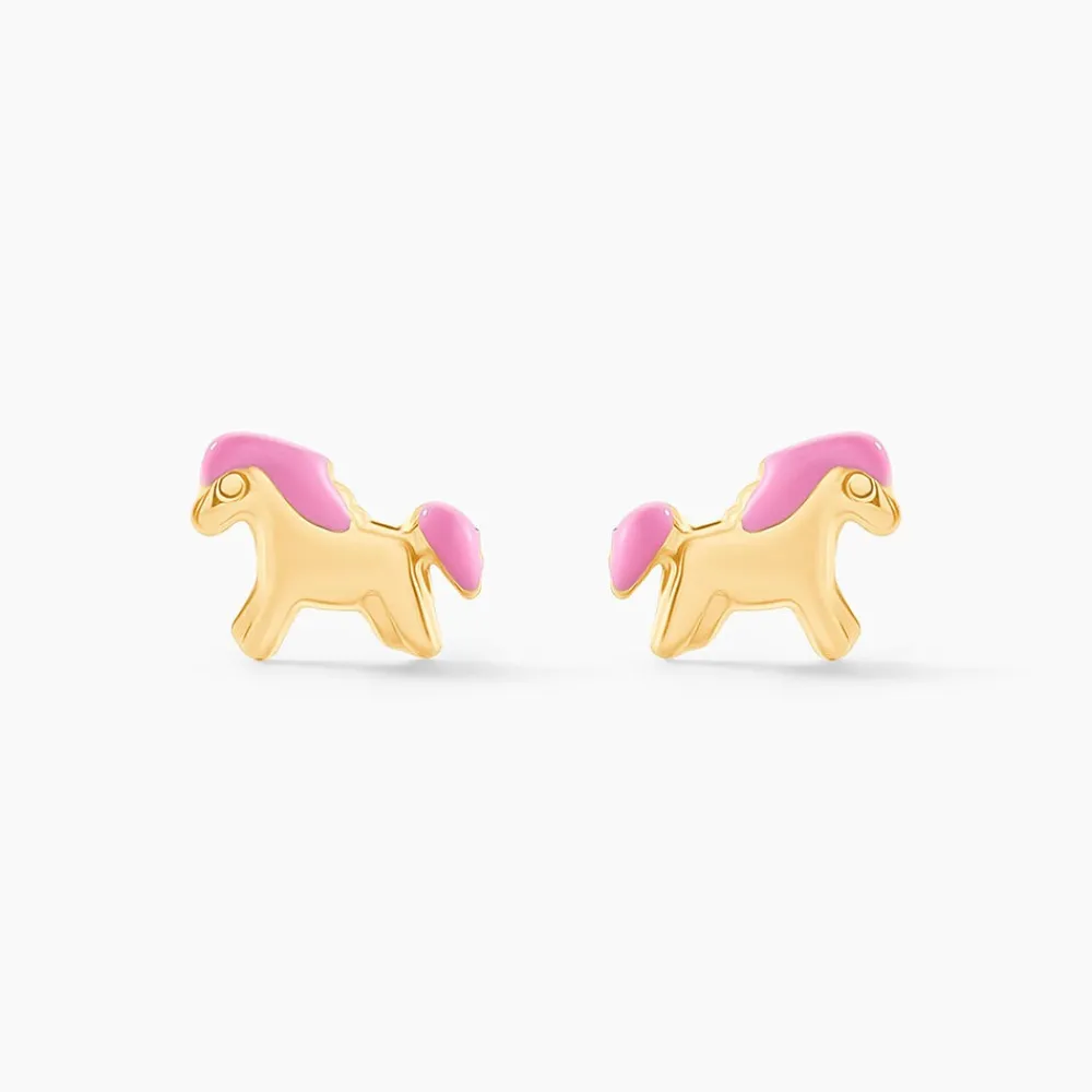 Boucles D'oreilles Puces Heldea Cheval Or Jaune|Marc Orian Clearance
